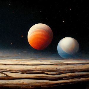 Картина с планетами (рисунок)