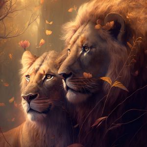 Картины со львами и львицами (рисунок)