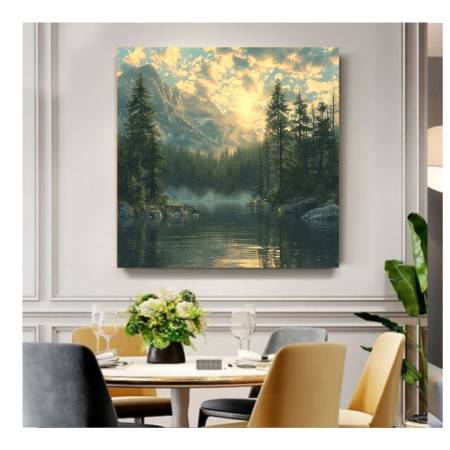 Интерьерная картина маслом на холсте Лесной Пейзаж большая картина в гостиную