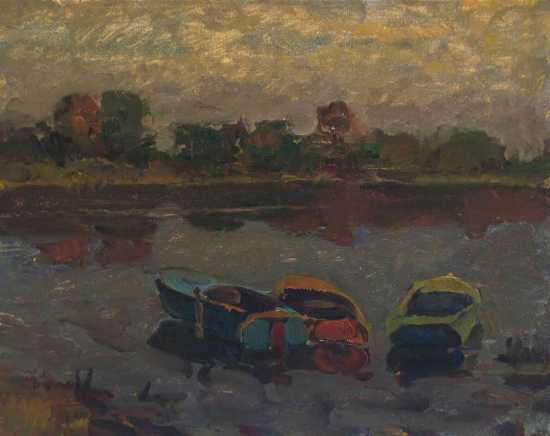 Лодки на вечерней реке