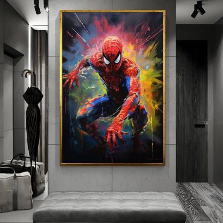 Интерьерная картина маслом на холсте  Человек - Паук качественные краски